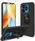 JDXHFF Hülle Kompatibel mit ZTE Blade V60 Vita (6.6) Schwarz und 360° Drehbarer Ständer und Panzerglas Displayschutzfolie - Schutzhülle Weich Silikon Flexibel TPU Tasche Case