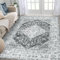 Famibay Teppich Wohnzimmer 160x230cm Teppich Schlafzimmer Waschbar Dunkelgrau Groß Vintage Wohnzimmerteppich Kurzflor rutschfest für Wohnzimmer Schlafzimmer Esszimmer