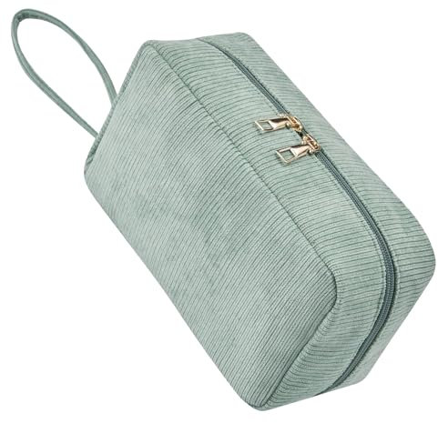 Jiliyote Kulturbeutel Damen Cord Kulturtasche Reise Kosmetiktasche Damen aus Kord Make-up Tasche Waschtasche Cord Cosmetic Bag für Mädchen Travel