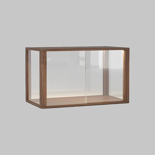 Hynbdes Acryl Vitrine,Wohnzimmer Vitrine,Hoch Vitrine,Für Sammlerstücke,Küche Vitrine,Hoch Schrank,Abgedichtet gegen Staub und leicht zu reinigen(Braun Nussbaum 53 * 29 * 32)