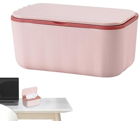Mimoqk Wipes Dispenser, Baby Tissue Holder, Sealable Dustproof Lid, Compact Travel Size, Multifunctional Storage Box for Nursery, Car, Kitchen, Bathroom, Table, 7.87x4.72x3.74 Inches