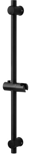 Trintion Shower Riser Rail Wall Mounted Shower Slide Bar with Soap Adjustable Shower Head Guide Rail Slide Bar Stainless Steel for Home Bathroom (Black)
