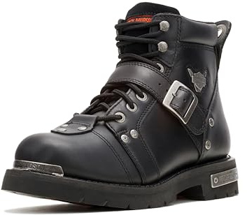 Harley Davidson Biker Boots D91684 Stivali Motore con Fibbia Freno Black Black, Taglia:44