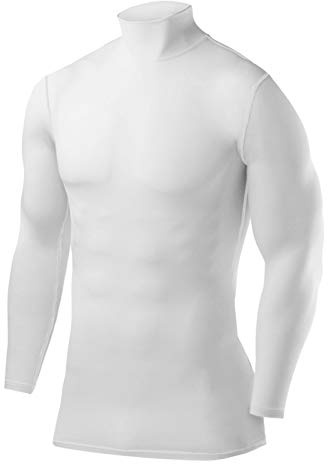 PowerLayer Kompressionsshirt Herren - Compression Shirt Funktionssshirt Langarm - Laufshirt Herren - Mock Neck Sportshirt - Longsleeve Oberteil Unterziehshirt