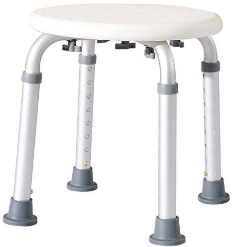 HOMCOM Taburete de Ducha Silla Ducha Personas Mayores Silla para Ducha de Aluminio con Altura Regulable Antideslizante Carga 136 kg para Ancianos y Discapacitados