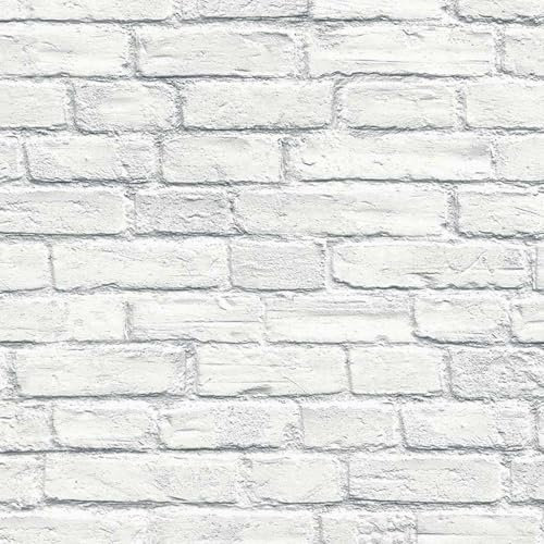 LUTECE - Papier peint en briquettes blanches papier blanc x