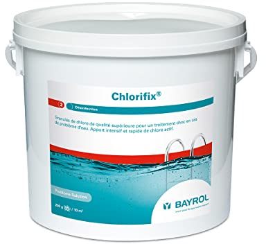 BAYROL Chlorifix 5 kg - Chlorgranulat Pool zur Schockchlorung bei Wasserproblemen, trübes Wasser, Algen im Pool - schnelllöslich - Chlor Granulat Pool - Algenvernichter