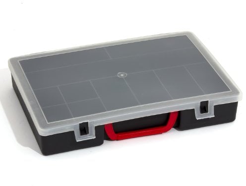 Patrol Group ORG350CZAPG001 Sortimentskasten Organizer Kunststoff Klarsichtdeckel 11 Fächer, schwarz, 345 x 245 x 60 mm