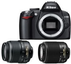 Nikon D3000 - Cámara Réflex Digital 10.2 MP (Objetivo 55-200 + SD 4GB 60x, Kit)