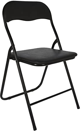 Spetebo Metall-Klappstuhl m. Kunststoffpolster schwarz