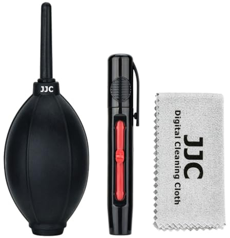 JJC Reinigungsset Lenspen/Reinigungsstift + Blower/Puster (Schwarz) + Mikrofaser Reinigungstuch