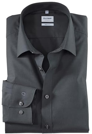 OLYMP Men Shirt Long Sleeve Level Five,Plain,Slim Fit,Classic,Anthrazit 67,39