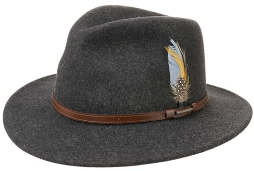 Stetson Newberg VitaFelt Traveller Einfarbiger Wasserabweisender Filzhut Made in USA Herren Ganzjährig