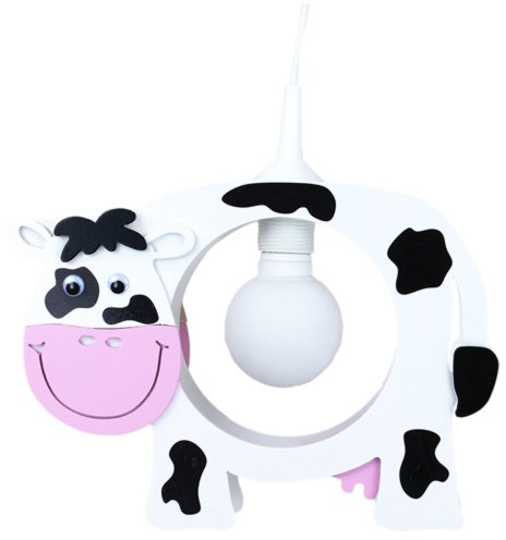 Elobra Deckenlampe Kuh Kinderzimmer Pendellampe Kinderlampe, Schwarz - Weiß