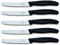 Victorinox Gemüse und Tomatenmesser 5er Set Swissclassic Rund Wellschliff, Schwarz, 6.7833.5