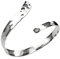 SILBERMOOS Damen Armreif Armspange offen schmal entgegengesetzt massiv gehämmert glänzend 925 Sterling Silber