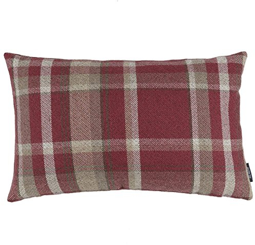 McAlister Textiles Heritage | Kissenbezug für Sofakissen in Rot | 60 x 40 cm | gewobenes Tartan-Muster kariert | Deko Kissenhülle Sofa, Bett, Couch pflegeleichtes Wolle-Gefühl