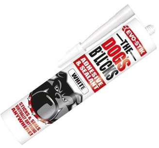 EVO-STIK THE DOG'S B*LL*CKS Adhesive & Sealant, Solvent Free, High Strength, Multi-purpose, Waterproof, Colour: White, Size: 290ml