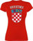 Shirt Damen - Fußball EM WM - Kroatien Wappen Hrvatska Krotatisch - L - Rot - Croatia Trikot fußballtrikot Europameisterschaft Croatian für Frauen kroatische Tshirt wm-Shirts Fussball kroatisch
