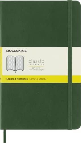 Moleskine Klassisches Notizbuch, Punktierter Notizblock mit weichem Einband und elastischem Verschluss, Großes Format 13 x 21 cm, Farbe Myrtegrün, 192 Seiten
