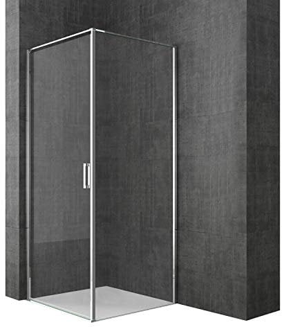 Durovin Bathrooms 800 x 800mm Shower Enclosure - Pivot Door Left Hand Side Handle