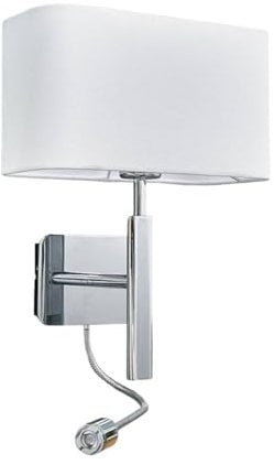 Lucande Wandleuchte, Wandlampe Innen 'Jettka' in Weiß aus Textil (1 flammig, E27) - Wandleuchten, Wandstrahler, Wandbeleuchtung Schlafzimmer/Wohnzimmer, Wohnzimmerleuchte