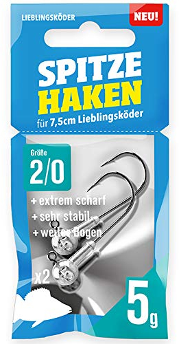 Lieblingsköder Spitze Haken 2/0-2 Jighaken, Gewicht:5g
