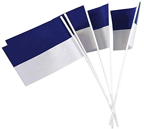 Deitert Papierfähnchen (regenfest), blau-weiß, 50 Stück, für Party-Deko oder Straßenfest