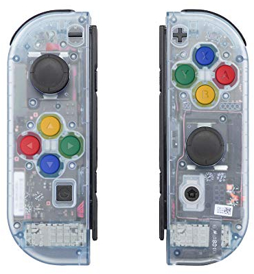 eXtremeRate Glacier Blue Joy con Handheld Controller Housing with Colorful Buttons, DIY Replacement Shell Case for Nintendo Switch Joycon & Switch OLED Joy con – Joy con and Console NOT Included
