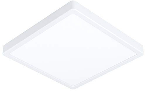 EGLO LED Deckenleuchte Fueva 5, L x B 28,5 cm, 1 flammige Aufbauleuchte aus Stahl und einer Kunststoff Leuchtfläche, Deckenlampe in Weiß, LED Aufbaulampe warmweiß