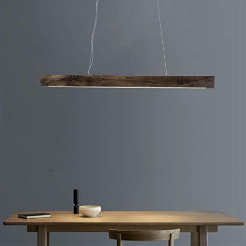 GHY LED Pendelleuchte Holz Lampe Hängelampe Aus Eiche Massivholz 1600 Lumen (20W) Stufenlos Dimmbar Mit Wandschalter Und Fernbedienung Pendel-Leuchte Kronleuchter (Wildeiche 110 cm)