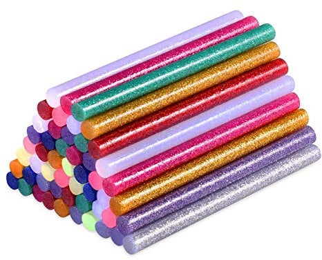 Hot Melt Adhesive Glitter Hot Glue Sticks 7mm x 100mm for Hot Melt Glue Gun SMALUCK® Glitter Hot Melt Glue Adhesive Sticks for DIY Art Craft 50pcs