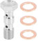 X AUTOHAUX 1 Ensemble M10x1.0 Métrique Filetage Double Banjo Boulon Frein Raccord Adaptateur