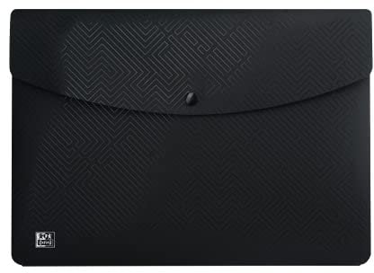 Oxford Dokumentenasche A4, aus Kunststoff, schwarz, 5 Stück