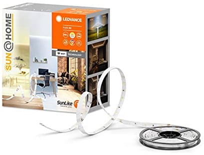 LEDVANCE SUN@HOME LED Strip, bianco, 13,5W, 850lm, dalla luce del sole al camino (2200 - 5000K), 3m, Flex Strip con controllo bioritmo, Wifi, controllabile tramite app WiFi e assistente vocale