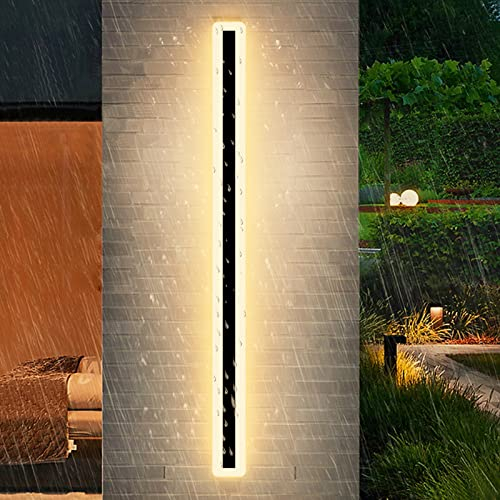 ANKBOY Außenwandleuchten LED Garten Wandleuchte IP65 Wasserdicht 3000K Warmweiße Licht Lineare Wandleuchte Aluminium-Druckguss Acryl Lampenschirm für Außen Terrasse Garage Haustür (100CM/ 32W)