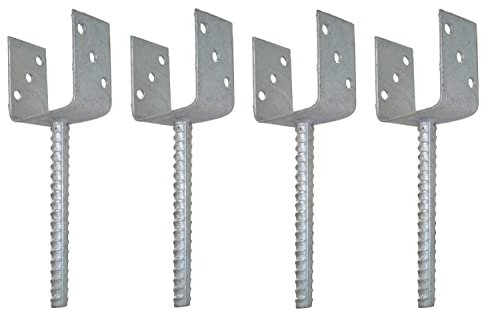 4X and Post Anchors for Fence Post 9x9cm for Concreted Galvanised Post Anchor
