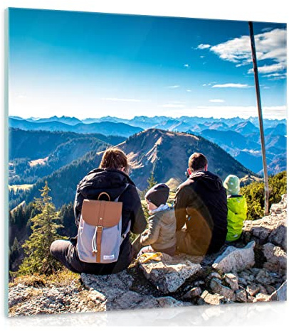 WallArena Personalisierter Bilder Foto auf Glas 30x30 cm | Foto auf Glas personalisiert, Ihr eigenes Motiv: Gestalten Sie ein hochwertiges Glasbild mit, Hochwertiges 4-mm-Glas