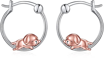 VONALA Tier Creolen Ohrringe, 925 Sterling Silber Labrador Schmuck für Damen Mädchen (Labrador)