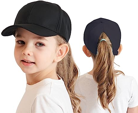 Cysocool Kinder Pferdeschwanz Baseballkappe 3-8 Jahre Mädchen Jungen Golf Visor Basecap Hut Sonnenblende Hut UV-Schutz Schirmmütze Sommermütze Junior Sommerhut Tennis Kappe Sonnenhut Visier UPF 50+