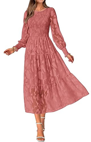 BTFBM Wedding Guest Dresses for Women Fall Fashion 2025 Casual Long Sleeve Floral Maxi Boho Homecoming Dress