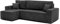 GREKPOL 244x145 Sofa mit Schlaffunktion (200x125) - Cord Sofa 3 Sitzer - Schwarz Ecksofa mit Schlaffunktion und Bettkasten - Schlafsofa mit Bettkasten - Couch