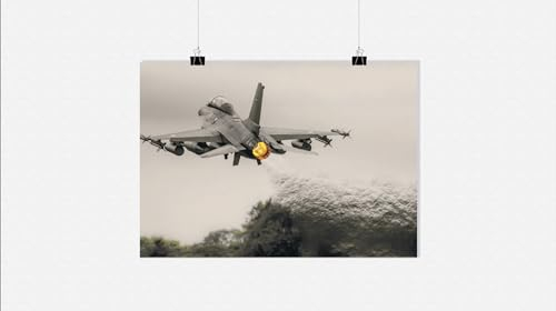 25 Artstreet F16 Startposter - Kraftvoller Start des Kampfjets für Ihre Wanddekoration (60x90)