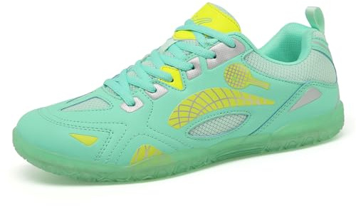 ZHENSI Tischtennis-Schuhe Hallenschuhe Für Herren Und Damen Flach rutschfest Bequem Badminton-Tennis-Sneaker