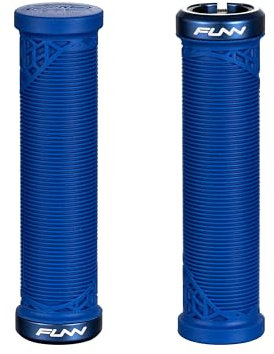 Funn Hilt JR Mountainbike-Lenkergriffe mit Einzelklemme, Fahrradlenker-Verriegelungsgriffe mit 19 mm Innendurchmesser, Kurze Fahrradgriffe für Jugendliche, Mädchen und Jungen (Blau)
