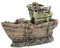 Porgeel Wrack Angel Aquarium Dekor, Mini Schiffswrack im rustikalen Vintage Look, umweltfreundliches Harz Aquarium Boot Ornament, Aquarium Dekoration
