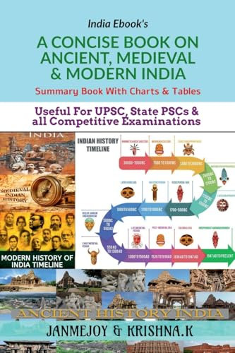 A CONCISE BOOK ON ANCIENT, MEDIEVAL & MODERN INDIA: Summary Book with Charts & Tables. Useful for UPSC, State PSC & any Competitive Exams
