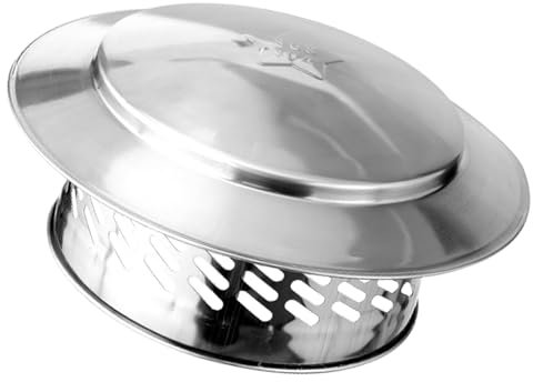 Edelstahl Schornsteinabdeckung, Outdoor Dach Ofen Rohr Abdeckung Große Krempe Design Schutz Werkzeug für alle Arten von Abzugshauben, Lüftungskanälen und Schornsteinen