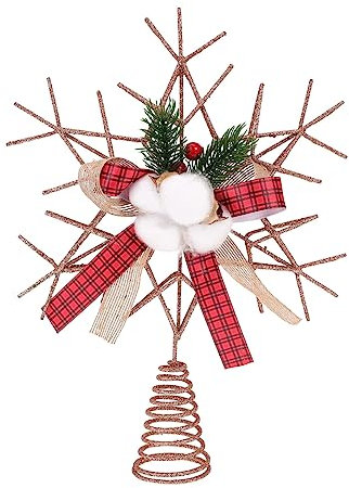 KONTONTY Decorazioni Natalizie Addobbi Albero Puntale Per Albero Natale Stellina Creativa Campane Squisite Design Chic E Lussuoso Per Decorare Natale