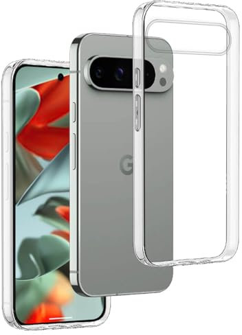3X Funda Carcasa Gel Transparente para Google Pixel 9 Pro, Ultra Fina 0,33mm, Silicona TPU de Alta Resistencia y Flexibilidad